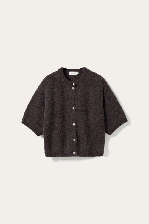 N-Kae SS Knit Cardigan Chocolate