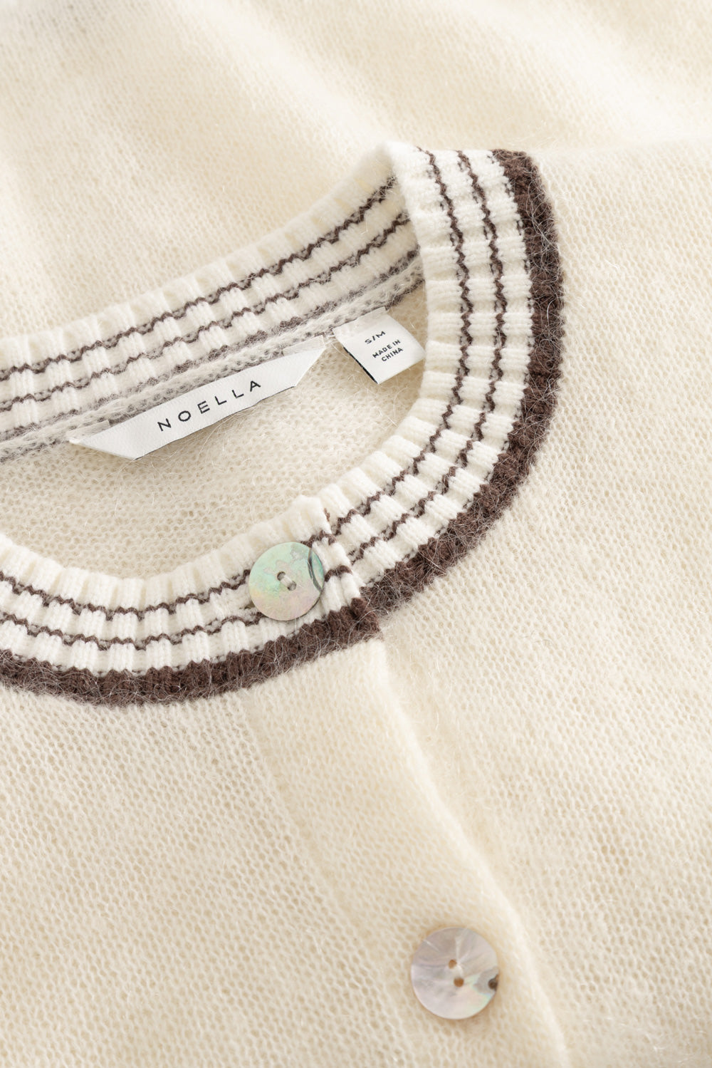 N-Nattie Knit Cardigan Ivory Brown