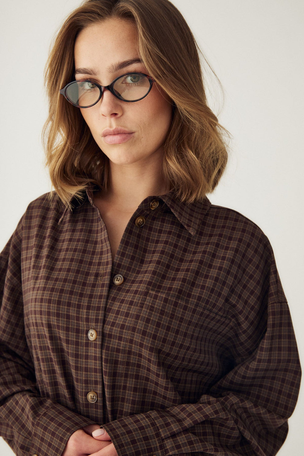 N-Lisa Shirt Devana Brown Check