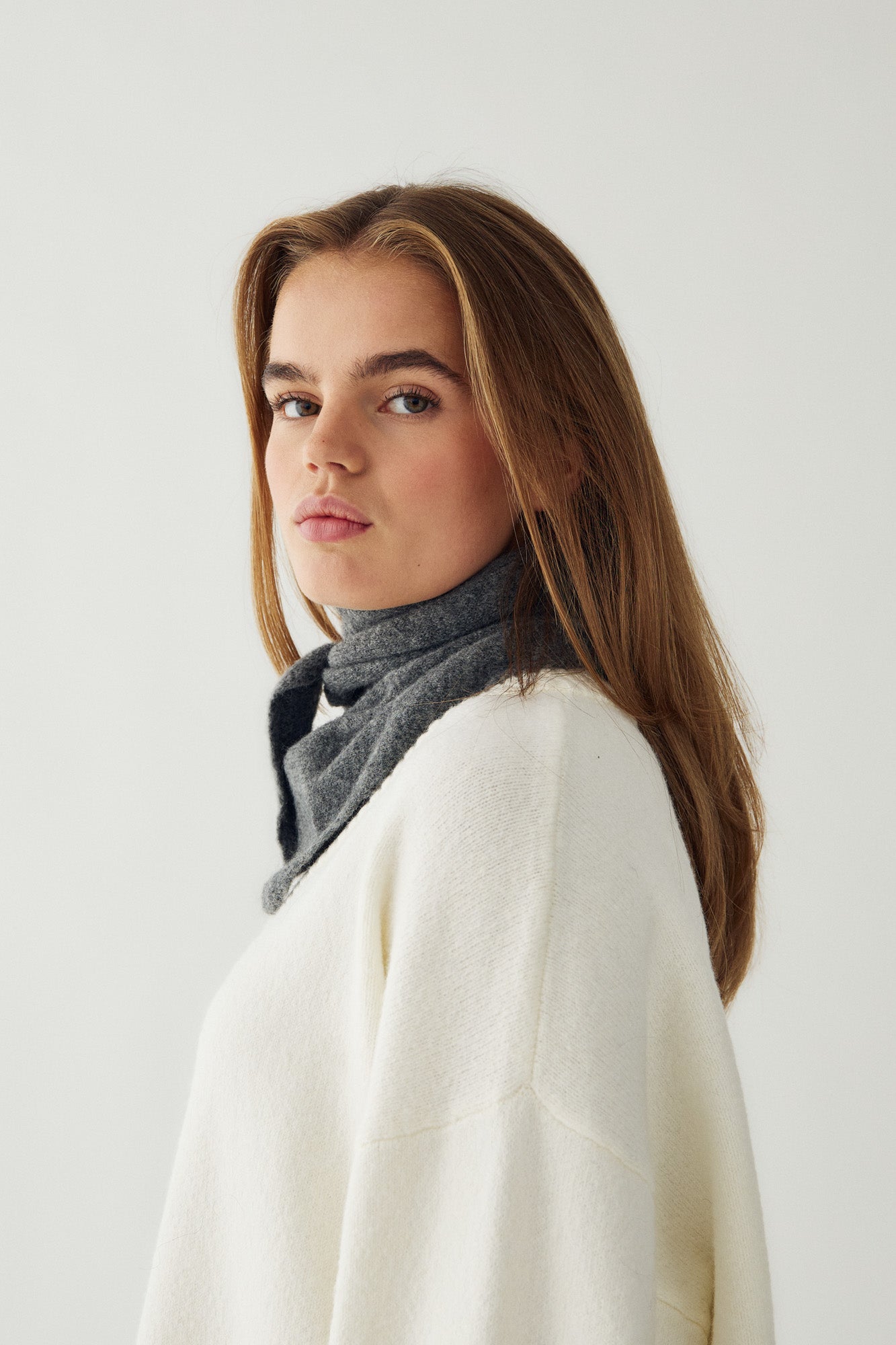 N-Loenetta Knit Scarf Dark Grey Melange