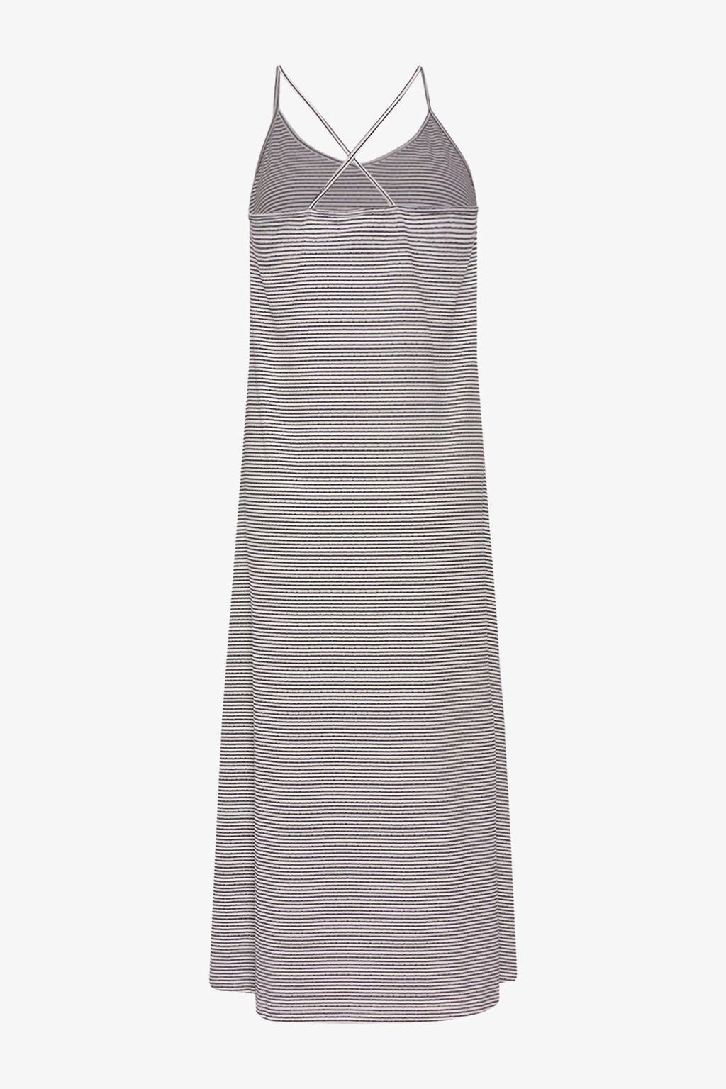 Reina Dress White/Black Stripe