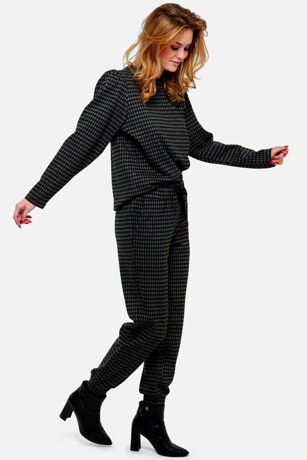 Flow Sweatshirt Rayon Darkgrey Checks
