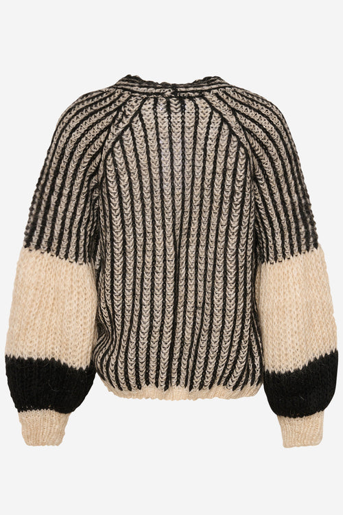 Liana Knit Cardigan Cream/black